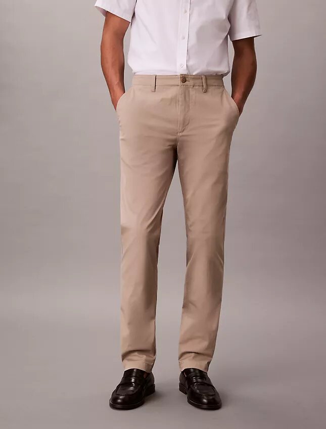 Slim fit-byxor i bomull Slim fit-byxor i bomull