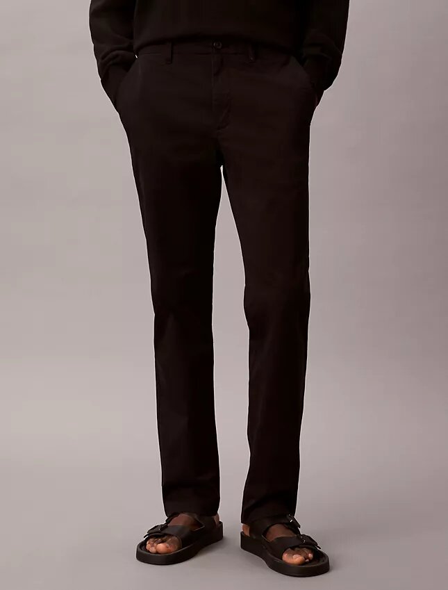 Slim fit-byxor i bomull Slim fit-byxor i bomull