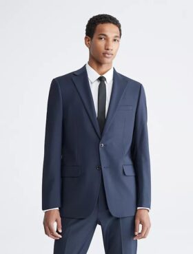 Slim fit-kostymjacka i marinblått Slim fit-kostymjacka i marinblått