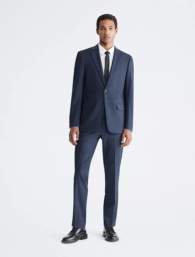 Slim fit-kostymjacka i marinblått Slim fit-kostymjacka i marinblått