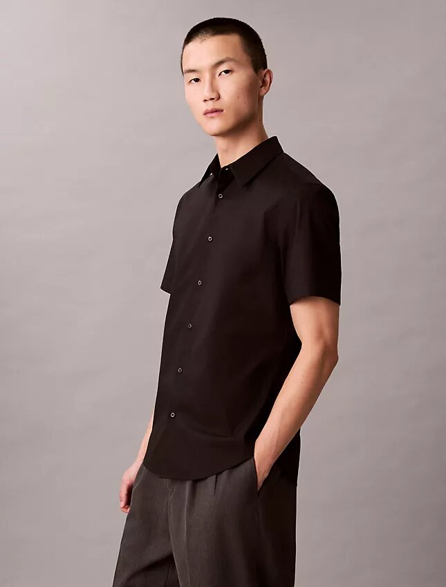 Slim fit-skjorta i Cotton Stretch med knappar Slim fit-skjorta i Cotton Stretch med knappar