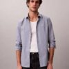 Slim fit-skjorta i Cotton Stretch med ränder och knappar Slim fit-skjorta i Cotton Stretch med ränder och knappar