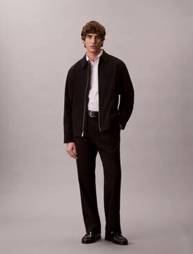 Slim fit-skjorta i Cotton Stretch med ränder och knappar