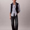 Slim fit-skjorta i Cotton Stretch med ränder och knappar Slim fit-skjorta i Cotton Stretch med ränder och knappar