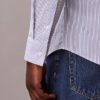 Slim fit-skjorta i Cotton Stretch med ränder och knappar Slim fit-skjorta i Cotton Stretch med ränder och knappar