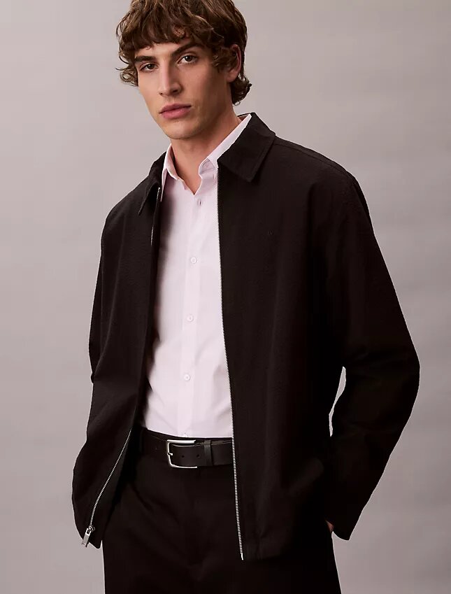 Slim fit-skjorta i Cotton Stretch med ränder och knappar Slim fit-skjorta i Cotton Stretch med ränder och knappar