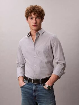 Slim fit-skjorta i Cotton Stretch med rutmönster