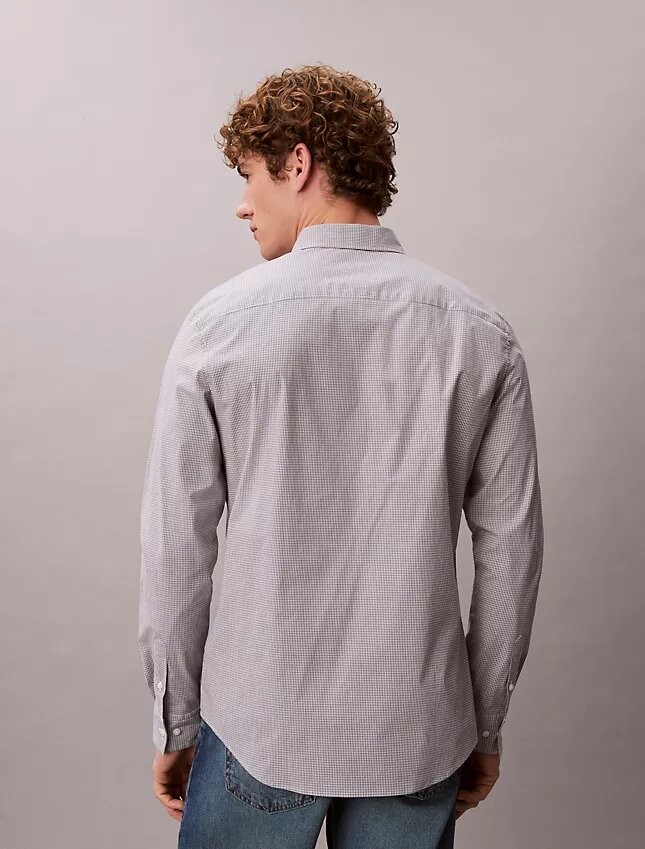 Slim fit-skjorta i Cotton Stretch med rutmönster Slim fit-skjorta i Cotton Stretch med rutmönster