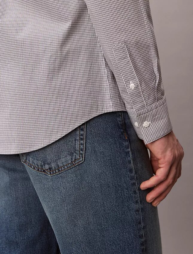 Slim fit-skjorta i Cotton Stretch med rutmönster Slim fit-skjorta i Cotton Stretch med rutmönster