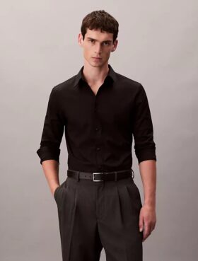 Slim fit-skjorta i Cotton Stretch poplin