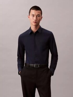 Slim fit-skjorta i Cotton Stretch poplin