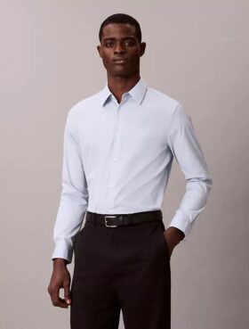 Slim-fit-skjorta i Supima-stretchbomull