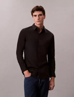 Slim-fit-skjorta i Supima-stretchbomull