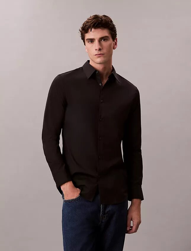 Slim-fit-skjorta i Supima-stretchbomull Slim-fit-skjorta i Supima-stretchbomull