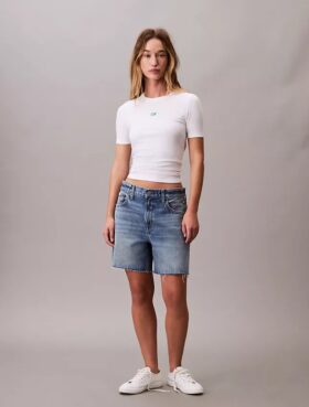 Slim fit T-shirt i Modal med Monogram-logotyp