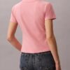 Slim fit-T-shirt med böjd logotyp Slim fit-T-shirt med böjd logotyp