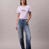 Slim T-shirt med delad logotyp Slim T-shirt med delad logotyp