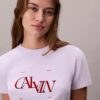 Slim T-shirt med delad logotyp Slim T-shirt med delad logotyp