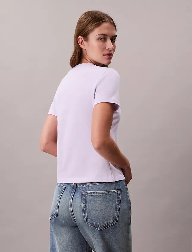 Slim T-shirt med delad logotyp Slim T-shirt med delad logotyp