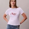 Slim T-shirt med delad logotyp Slim T-shirt med delad logotyp