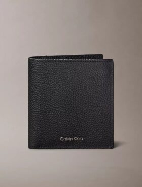 Smal bifold-plånbok med foliepräglat logotyp