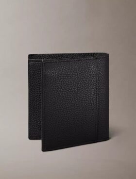 Smal bifold-plånbok med foliepräglat logotyp