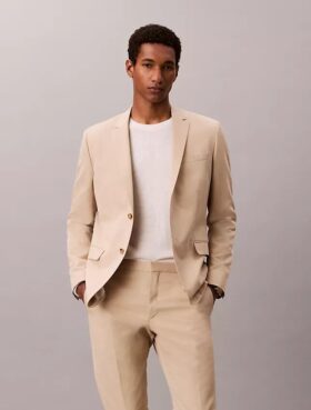 Smal blazer i linneblandning