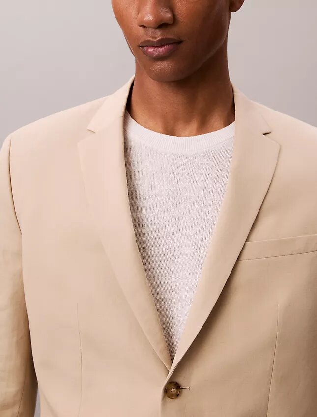 Smal blazer i linneblandning Smal blazer i linneblandning