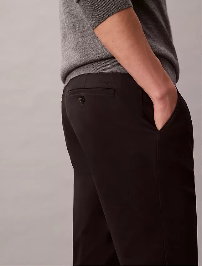 Smal chino i bomullssatin byxor Smal chino i bomullssatin byxor