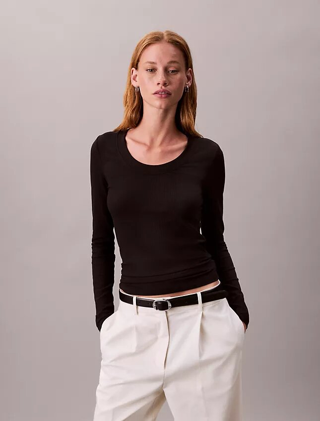 Smal T-shirt i Modalstretch Smal T-shirt i Modalstretch