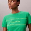 Smal T-shirt med randig logotyp Smal T-shirt med randig logotyp