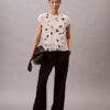 Smockad topp med blommönster Smockad topp med blommönster