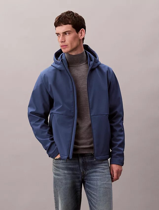Softshell-jacka med huva och dragkedja Softshell-jacka med huva och dragkedja