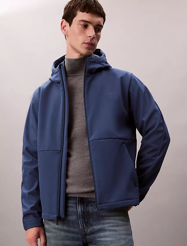 Softshell-jacka med huva och dragkedja Softshell-jacka med huva och dragkedja