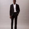 Stålfärgad enfärgad slim fit-skjorta med knappar Stålfärgad enfärgad slim fit-skjorta med knappar