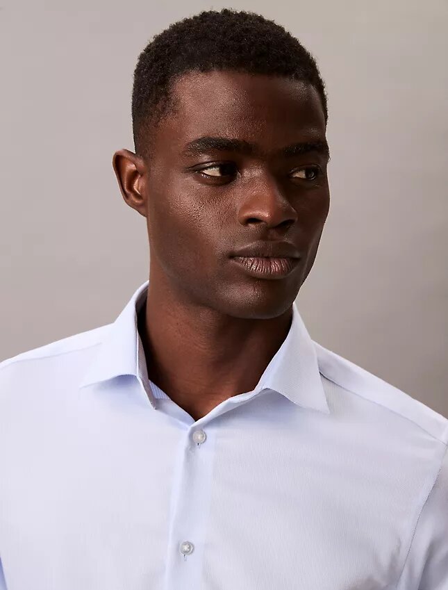 Stålfärgad enfärgad slim fit-skjorta med knappar Stålfärgad enfärgad slim fit-skjorta med knappar