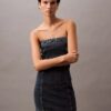 Strapless miniklänning i denim