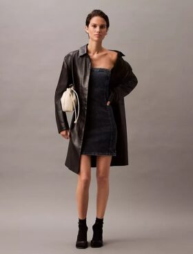 Strapless miniklänning i denim