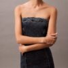Strapless miniklänning i denim