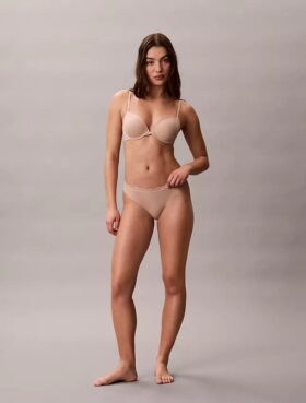 Stretchig mikrofiber med spetsstring Thong