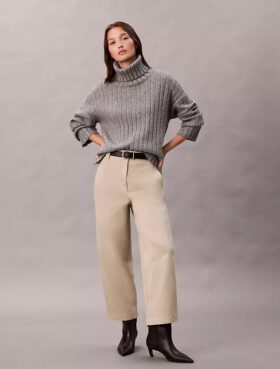 Stretchiga byxor i Cotton Stretch-will