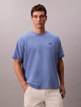 Sval T-shirt i piqué med logotyp