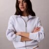 Sweatshirt med hel dragkedja och logoband Sweatshirt med hel dragkedja och logoband