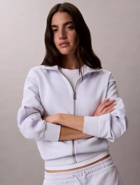 Sweatshirt med hel dragkedja och logoband