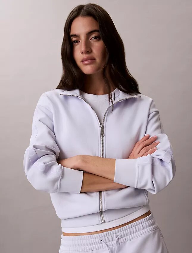 Sweatshirt med hel dragkedja och logoband Sweatshirt med hel dragkedja och logoband