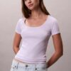 T-shirt i bomullsribb