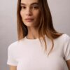 T-shirt i bomullsribb T-shirt i bomullsribb