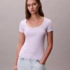 T-shirt i bomullsribb