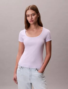 T-shirt i bomullsribb