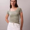 T-shirt i bomullsribb T-shirt i bomullsribb